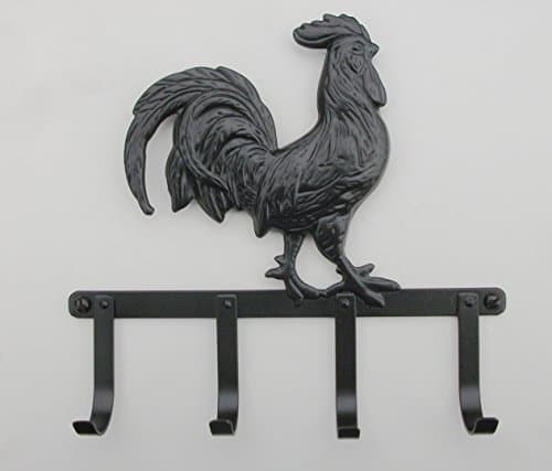 Wrought Iron Key Ring Holder / Key Hook / Key Tidy with Cockerel