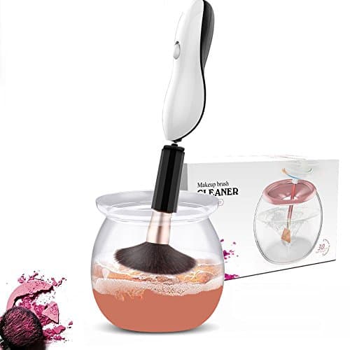 Makeup Brush Cleaner and Drier Machine, Automatic Completely Clean in Seconds and Dry in 360 Rotation with 8 Rubber Holders, Suit for All size Makeup Brushes by VIKILY