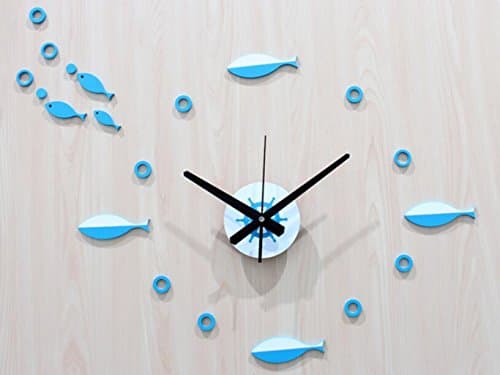 Modern DIY Large Frameless Kitchen Wall Clock 3D Stickers Home Office Decor Gift Sucastle The Mediterranean 14 inches