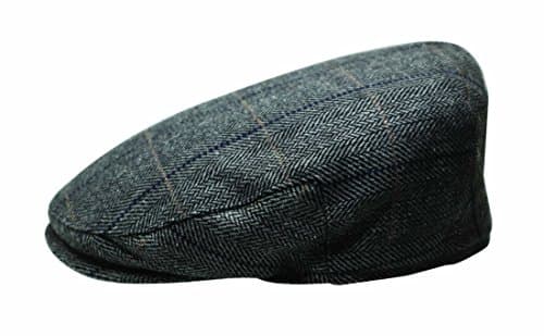 Quiet Man Collection Grey Tartan & Herringbone Wool Cap Premium Quality