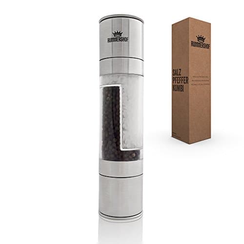 Salt and Pepper Grinder 2-in-1 with Ceramic Grinder Made of Stainless Steel