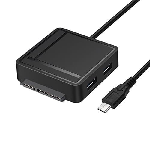 Fiimi Multifunction SATA III Adapter with Dual USB 3.0 Hub and Card Reader,Can Work With Phone,Keyboard,Mouse,2.5/3.5 Inch SATA HDD or SDD (Black)