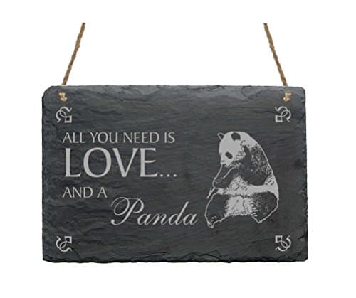 'Panda' Engraved Slate Board Ideal as a Gift for Panda Bears Fans