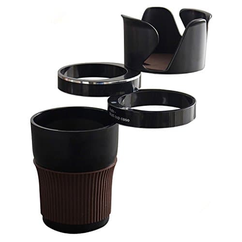 Teamen 360 degrees adjustable car cup holder for 3 cup drinks, multifunctional storage rack for smart phone, data cable, glasses, coins, pen and more.
