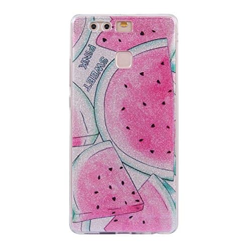 HeBan Luxury Bling Bling Glitter Sparkle Designer Case Shockproof Shining Fashion Style Back Cover for HUAWEI P9 - Fruit Watermelon