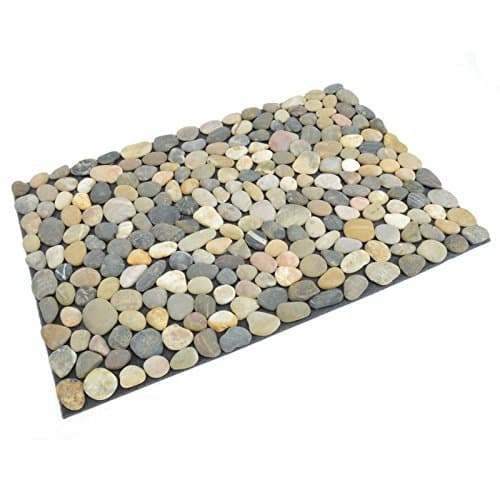 Rectangle Pebble Front Door Mat - Doormat With Weather Resistant Rubber Base
