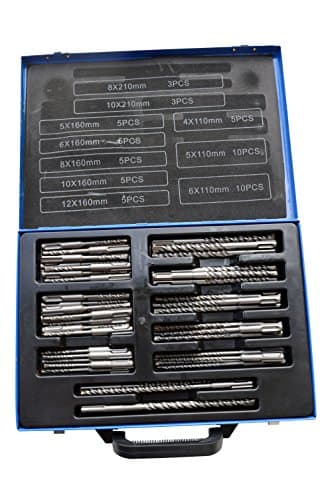 56 Piece SDS Hammer Drill Bit Set Metal Case Stone Concrete Drill Bit Hard Metal Drill Bit