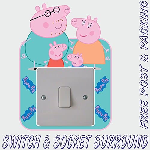 PEPPA PIG george sticker LIGHT SWITCH PLUG SURROUND bedroom WALL ART BOY GIRL