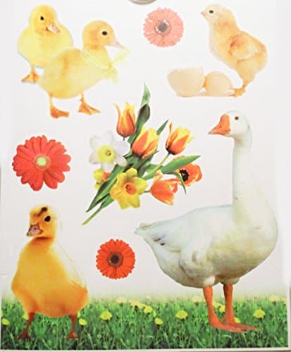 1 x Window Easter Animals Kücken und Gans