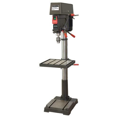 HD Floor Model Drill Press - 20" Swing; Step Pulley, 16 Speeds, 1.5 hp 115/230V Motor