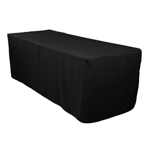 Revelae 10 Pack - 6 Foot Black Fitted Tablecloth