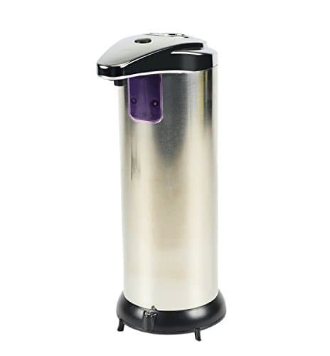 ETvalley Automatic Kitchen Hand Sensor Pump Sanitizer - Touchless Stainless Steel for Bathroom Shower Restroom -Chrome 250ml (8oz)