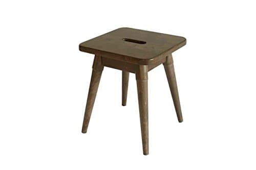 Arendal Solid Wood Square Stool in Chestnut
