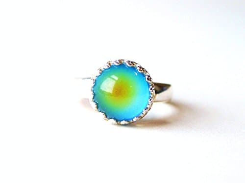 Medium Crown Adjustable Mood Ring in Sterling Silver