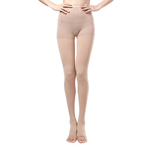 HADM 20-30mmHg Elastic Open-Toe Compression Leggings Stocking for Men Women