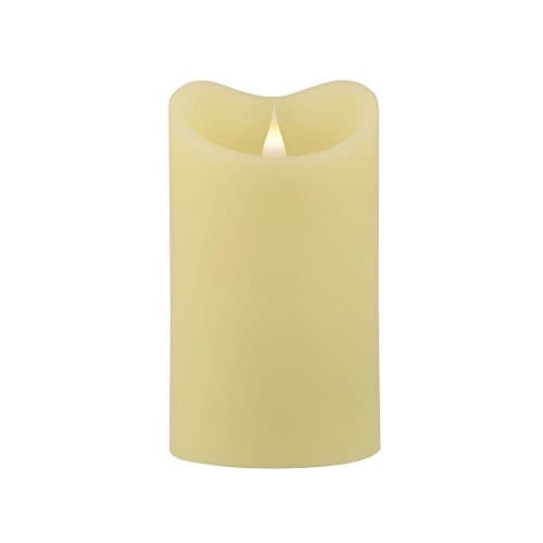 Mandarin Fla-SOL3D6-5-IV Melted 3D Virtual Flame Candle, 6.5", Off-White