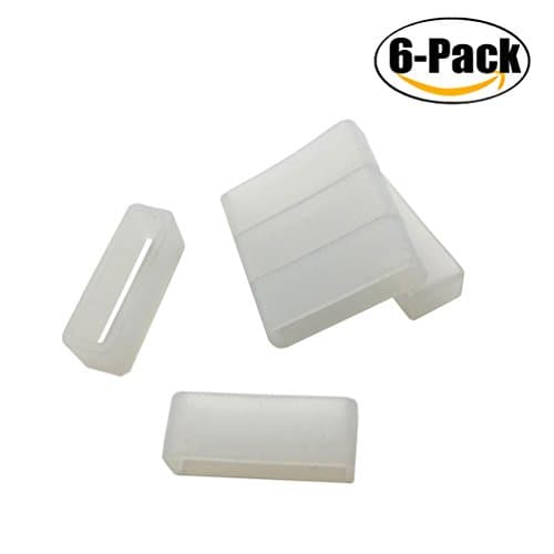 FBApayipa 6 Piece Clear Silicone Rubber Replacement Resin Watch Strap Band Keeper Holder Retainer Loop Size 18mm