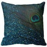 Generic Home Decorative Polyester Throw Pillow Case Cushion Cover Peacock Feather Pillow Cases 16 x 16 Inches
