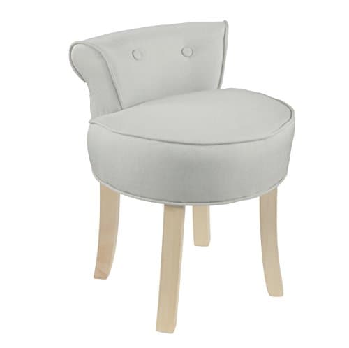 DECOMANIA- Vanity stool with upholstered backrest- thick and comfortable seat- very fashionable. (Silk grey)