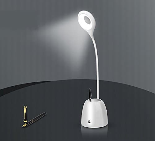 Blackseal Portable LED Tabel Lamp with Pen Container Multifunctional Touch Switch Brightness Memory 360 Degree Adjustable USB Rechargeable Bedside Desk Lamp
