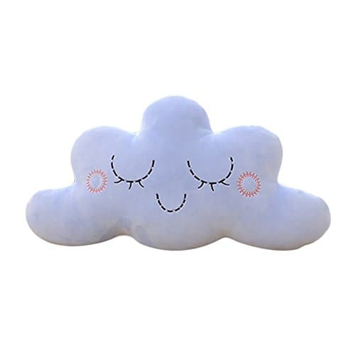 Funif Cute Plush Decorative Throw Pillow for Home Office Sofa Stuffed Animal Toys Back Cushion Creative Doll for Kids Blue Smiling Cloud 23.6"