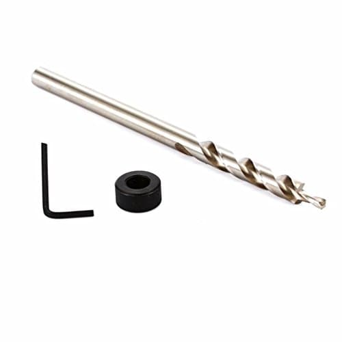 ALLSOME 3/8"(9.5mm) HSS Twist Step Drill Bit with Depth Stop Collar for Pocket Hole Jig Master System