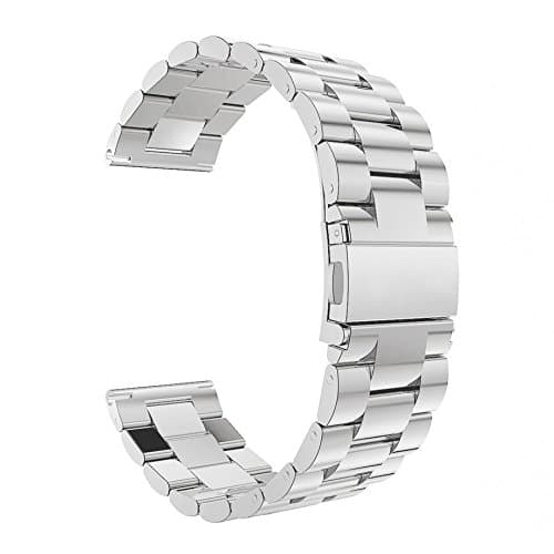 Gear S3 Frontier / Classic Watch Band, Sililoli 22mm Solid Stainless Steel Metal Business Replacement Bracelet Strap for Samsung Gear S3 Frontier / S3 Classic Sports Smart Watch Fitness (Silver)