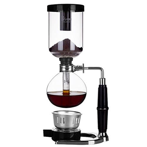XH Syphon Coffee Maker Set, Vacuum Coffee Makers Include: 2pcs Glass Siphon Pot, 1pcs Alcohol Burner, 1pcs Stand (Sakura Handle) (13oz Black Handle)