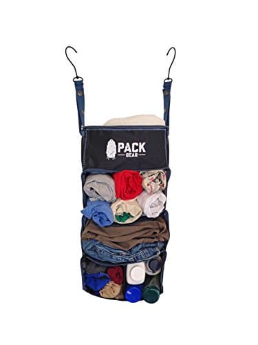 Hanging Backpack Organizer and Carry-On Organizer (With Clips) - Built In Hooks For Convenient Hanging – Holds More Than 4 Packing Cubes – Durable – Only 9oz - Designed In USA By PACK Gear.