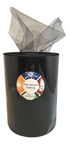 Four Seasons Crafting Polyester Tulle Spool Roll 6" X 100 Yards (Black)