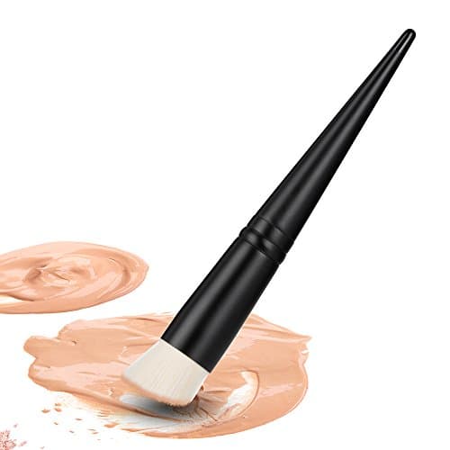 Foundation Brush, Concave Makeup Brush for Liquid Foundation, Blush, Bronzer – Best Silky Synthetic Bristles, Professional Cosmetics Tool for Cream and Powder, Classic white and Black, by HeyBeauty