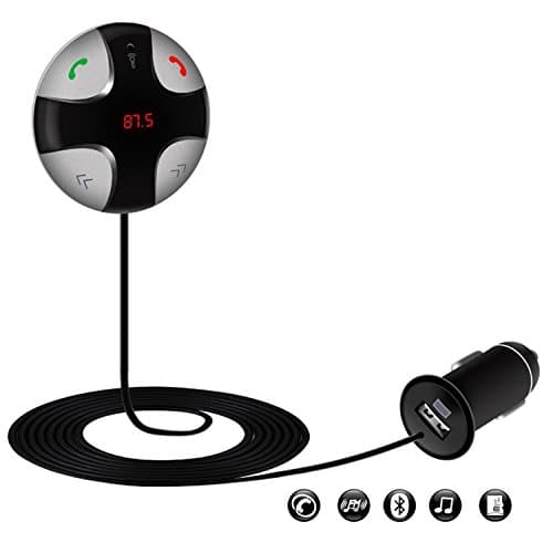 Dohomai Bluetooth FM Transmitter Wireless In-Car Hands-Free FM Transmitter Radio Adapter Car Kit with USB Car Charger Magnetic Mount for iphone Android Cellphone Samsung