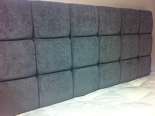 Buttoned Grey King Size Headboard by Helvetia