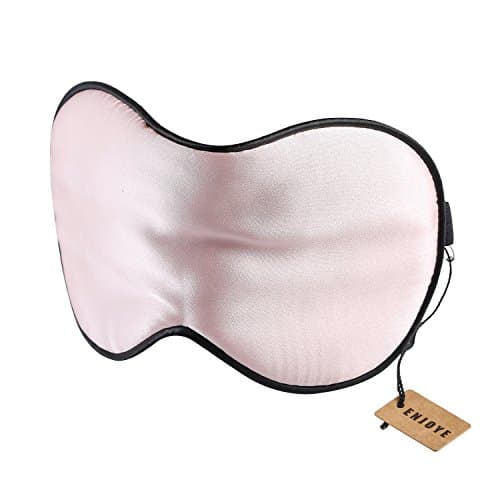 Silk Sleep Mask, Blindfold, Super-Smooth Soft Eye mask, for A Full Night’s Sleep, for Kids and Adult, Best for Travel Sleeping by ENJOYE (Pink)