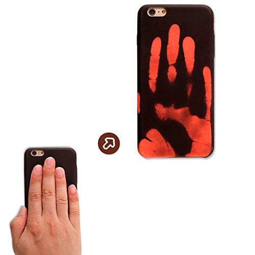 iPhone 6 /6S Case ZONGZ Color Changed Thermal Sensor Cell Phone Cover Soft Heat Induction Mobile Phone Sleeves (Brown black-iPhone 6 6s)