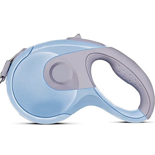 COMSUN Small Retractable Dog Leashes, 9ft Dog Walking Leash Lead for Small Dogs Up to 22lbs, Tangle Free, One Button Break & Lock ABS Casing, Nylon Ribbon