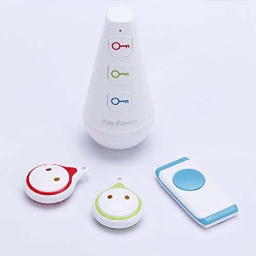 Vodeson Key Finder Wireless Remote RF Item Wallet Locator with 3 Receivers and 1 Tumbler Transmitter (White)