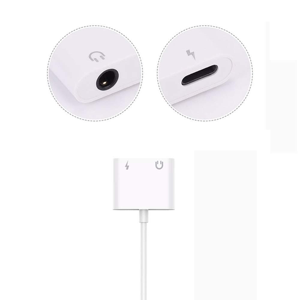 Headphone Adapter Adapter Cable Aux Audio Headphone Jack 3.5 mm 2 in 1 Splitter Adaptor Earphone with Music+Charge Phone Accessorysge1639