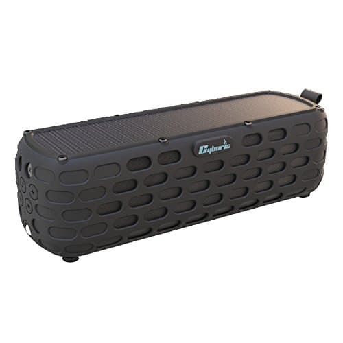 Solar Bluetooth Speaker,CYBORIS ES-T63 2nd Generation Upgraded 30 Hours Playtime Portable Solar Powered Wireless HiFi Speaker for Outdoors with Built-in Mic and Shockproof & Splashproof-Black