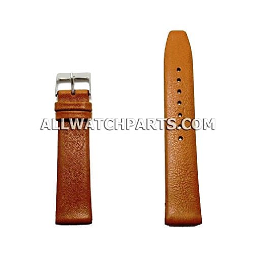 20mm Light Brown Smooth & Flat Style Genuine Leather Band