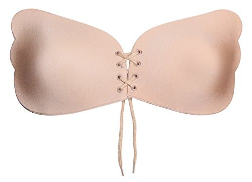 Boss Babe Self Adhesive Bra Strapless Silicone Push Up Invisible Reusable Bras For Women (A, Nude)