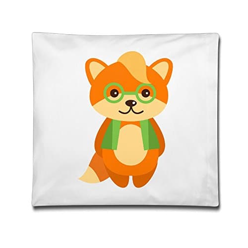 Glasess Fox Linen Square Decorative Throw Pillow Case Cushion Cover 18x18 Inch