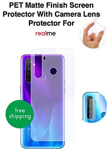 Gear Guard PET Matte Finish Back Protector With Camera lens Protector For Realme 5 Pro (Back)