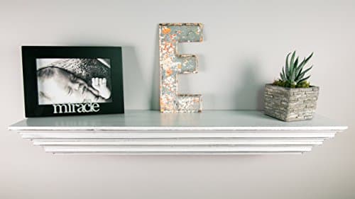 White/Dark Brown Distressed Layered Wood Shelf - 5" Deep