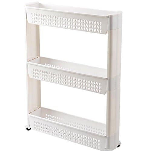 Freely Shelving Unit Collapsable Industrial Pipe Organizer System Shelves White 3 shelves