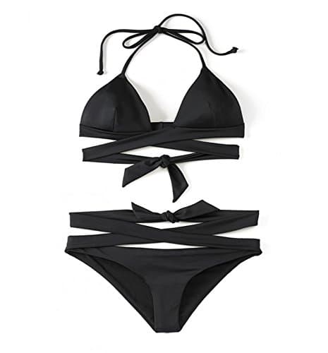 Sign Fashion Black Triangle Soft Cup Bikini Set
