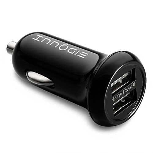 Innogie (4.8A / 24W 2-Port Car Charger) Dual USB Charger Car Accessories for iPhone 6 / 6 Plus, 5 / 5s, iPad, Galaxy S6 / S6 Edge, S5,and More (Black, White) (Black)