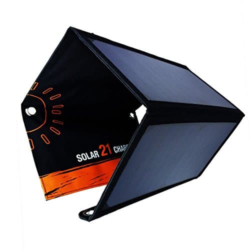 21W Foldable Solar Charger with Solar Panel and 2-Port USB for Cell Phone, Tablet when Outdoor