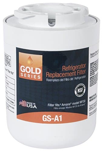 Gold Series GS-A1 Refrigerator Water Filter Replacement, Fresh Drinking Water Filtration Coconut Shell Carbon Block, Fits Amana WF-30, Kenmore 46-9014, Reduce Sediment, Dirt, Rust, Chlorine,Odor