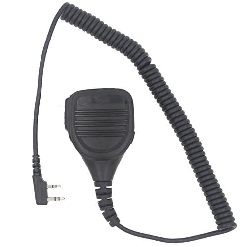 KENMAX Heavy Duty Shoulder Remote Speaker Mic Microphone with PTT for 2 Pin Kenwood Linton BaoFeng Hytera WOUXUN Radio